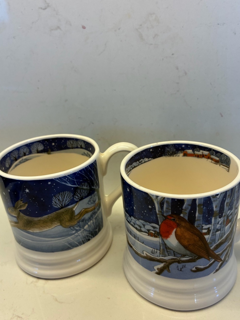 UK Emma Bridgewater 8 ounce Cups Winter Animals At Night 40 YEARS! Handmade